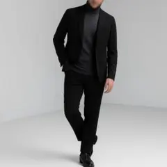 大きめ グリーンレーベルリラクシング 洗えるスーツ ツイル生地 セットアップ　Ｌ