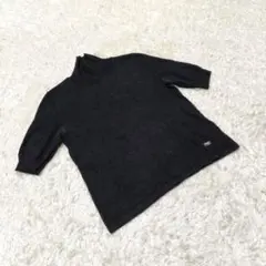 フォクシー　FOXEY　カットソー　ニット　ハイネック　半袖　シルク　絹　38
