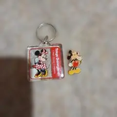 レトロ東京ディズニーランド ミニー キーホルダー ミッキー ピンバッジ
