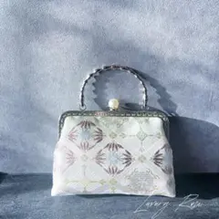 雪花絞り がま口バッグ ポーチ ハンドメイド 和柄 【一点物】 - メルカリ