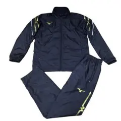 ミズノ ブレスサーモ ウインドブレーカー 上下セット 黒金 S メンズ