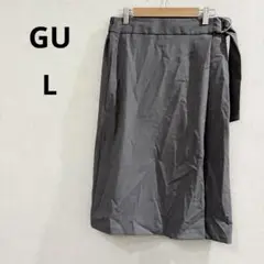 【ジーユー】スカート　ストレッチ　グレー系　無地　　Lサイズ