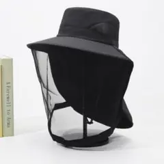 【ラスト1点！】UVカットメッシュ帽子 日焼け防止 黒 新品未使用