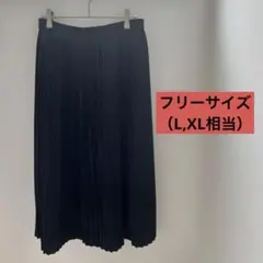 【美品】サロンアダムエロペ プリーツスカート ネイビー フリーサイズ（L,XL）のサムネイル