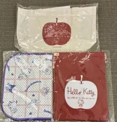 Hello Kitty ミニトートバッグ、巾着ポーチ、水切りマット　3点セット