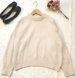 サマンサモスモス ブルー モールニット プルオーバー フリーサイズ