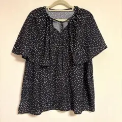 超美品☆コラージュ11,000円ケープブラウス黒ドットのサムネイル
