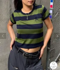 who'swhogallery ラガーボーダーコンパクトニット　GRN Fのサムネイル