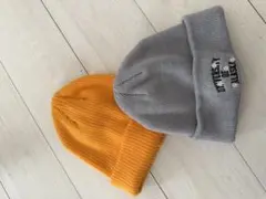 2点セット売り オレンジ グレー ニット帽 ウィゴー