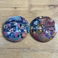限定品　香港ディズニー ハロウィン缶バッジ 2個セット