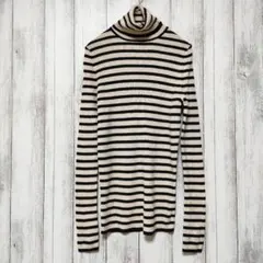 ユニクロ (M)　エクストラファインメリノ リブタートルネックセーター　長袖