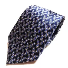 美品LANVIN ランバン　ブランドネクタイ ネイビー　ブルー