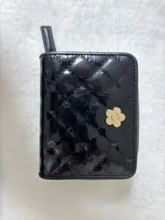 MARY QUANT マリークワント 二つ折り財布 ブラック キルティング