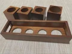 쌓을 수 있는 나무 보관함 세트