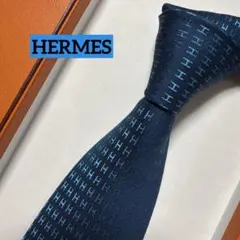 極美品】 HERMES ファソネH 織りタイ グレー 結婚式 超希少品 高級