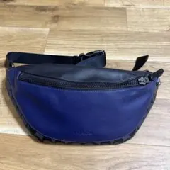 【美品】COACH コーチ ボディバッグ PVC レザー クロスボディ ブラック