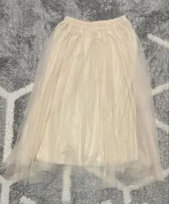 チュールスカート　シフォンスカート　アイボリー
