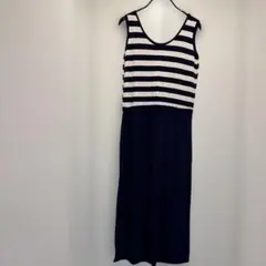 ストライプ ノースリーブ カットソーワンピース