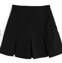 【未使用】グレイル インパン裏地付きボックスプリーツミニスカート L ブラック