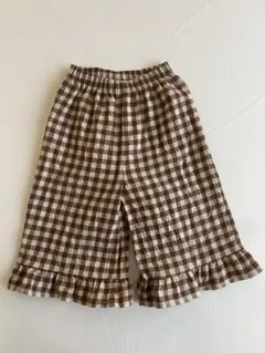 organiczoo ギンガムチェック フリル パンツ 2-3y