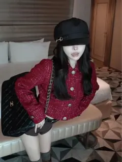 ダーリッチ ツイードチェックショートジャケット 新品タグ付き