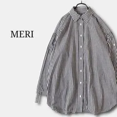 美品✨ミーリーMERI シャツ オーバーサイズ ストライプ 体型カバー 