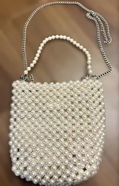 新品同様　ZARA ザラ　パールショルダーバッグ