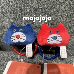 mojojojo マスコット付きヘアゴム ネコ　青　赤