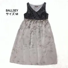 【美品】ボールジィ　総柄 シルク100%　ドッキングワンピース　Vネック 38のサムネイル