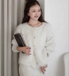 kobe lettuce 前後2wayシャギーニットトップス　nanam