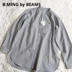 B:MING by BEAMS シアサッカーシャツ ストライプ バンドカラー　M