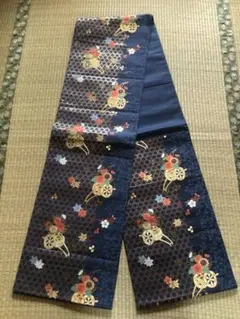 手縫い 総絞り レトロ 紺色 夏着物 アンティーク 大人浴衣 花柄 有松