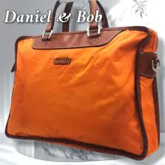 【人気】ダニエル＆ボブ 2WAY ビジネスバッグ ナイロン レザー A4可 橙