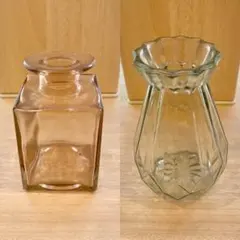 ガラス製 フラワーベース ２個セット