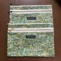 ハンドメイド リバティ wファスナーポーチ 2点セット