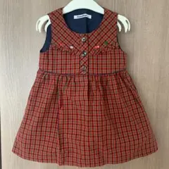 ファミリア90赤チェックワンピース