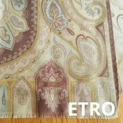 ETROエトロ　ベージュ　ペイズリー　ウール＆シルク　ストール 美品 ETRO ウールシルク ストール スカーフ、ペイズリー - メルカリ