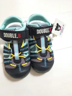 DOUBLE.B 　ダブルビー　サンダル ネイビー　ライトブルーブラック15cm