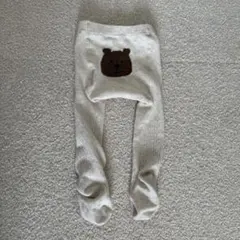 【GAP】クマ刺繍リブ編みベビータイツ12-24M