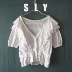 美品　SLY／スライ★　2WAY　フリルタックトップス　ブラウス　F