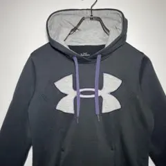 アンダーアーマー　スウェットパーカー　サイズSM フーディー　デカロゴ　古着