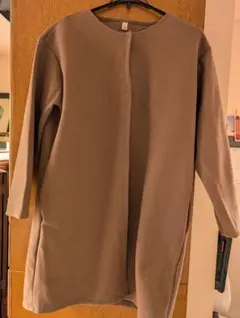 ベージュ ノーカラージャケット XL