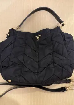 PRADA 2way トートバッグ テスート ボンバー キルティング 黒 - メルカリ