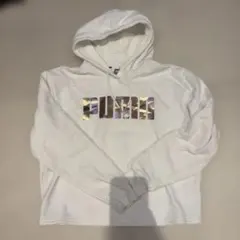PUMA ホワイト フード付きパーカー M