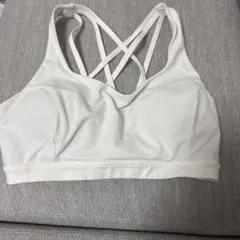 lululemon ホワイト スポーツブラ クロスストラップ ルエラ シームレス ヨガ ブラトップ ホワイト｜ クロス ストラップ