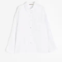 H&M ホワイト リネン 長袖シャツ