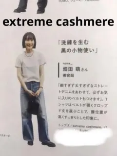 畑田萌　着　美品　エクストリームカシミヤ　カシミヤT 半袖 Tシャツ　ニット　白のサムネイル