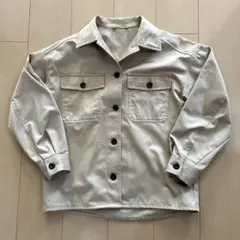 GU ジーユー オーバーサイズシャツジャケット ベージュ XS ウエスト紐無し