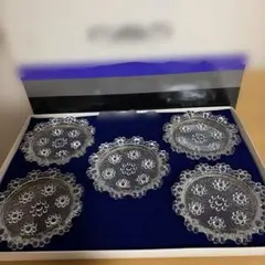 ADERIA GLASS ミニプレート ピコット　コースター　5枚セットのサムネイル