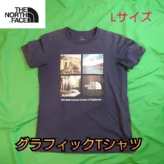 【古着並品】The North Face グラフィックTシャツ ネイビー